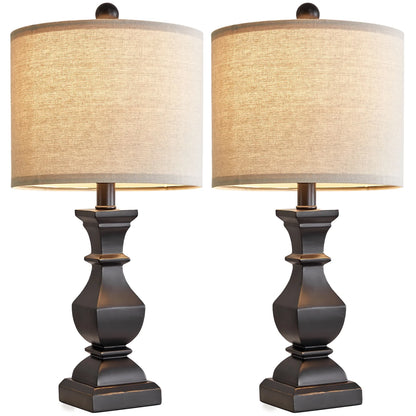 Retro Table Lamps Set of 2 Nightstands Lamps for Bedroom Living Room 20.5" Vintage Rustic Bedside Lamp
