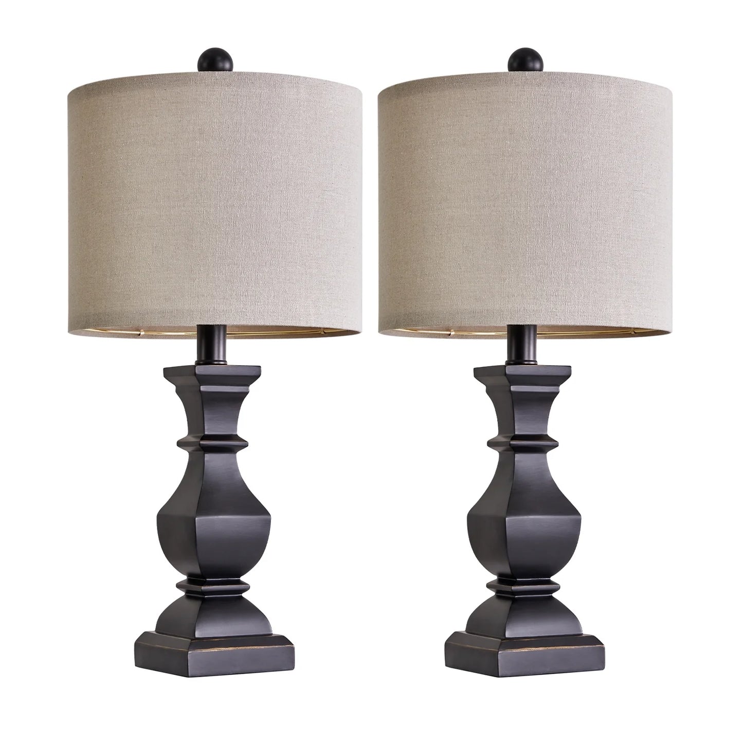 Retro Table Lamps Set of 2 Nightstands Lamps for Bedroom Living Room 20.5" Vintage Rustic Bedside Lamp